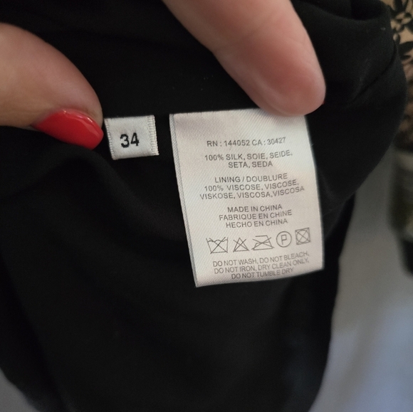 Essentiel Antwerp Shift Dress Scarf Print Sz 34 (US 4) 100% Silk Drop Waist - Picture 5 of 5